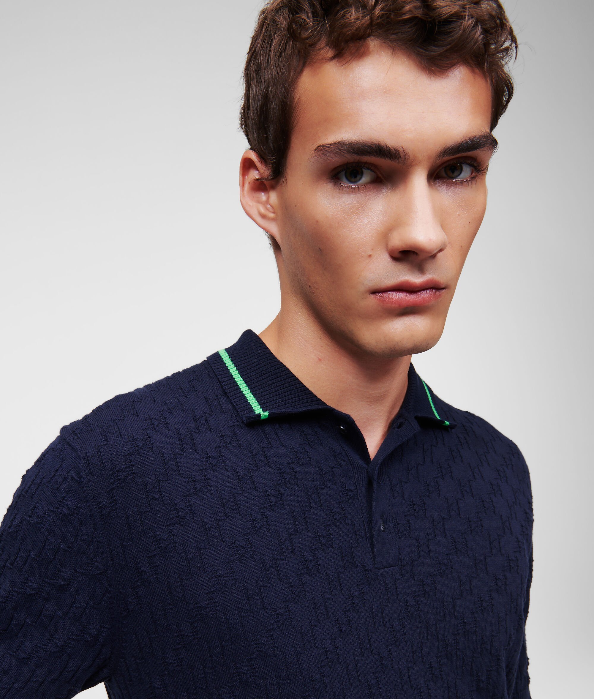 (image for) Dependable KL MONOGRAM KNITTED POLO SHIRT